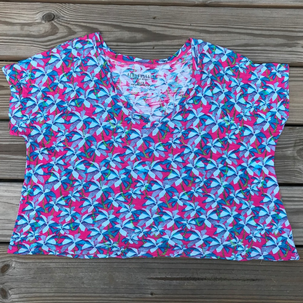 Aeropostale Women Top Blouse Crop Top Shirt XL/TG